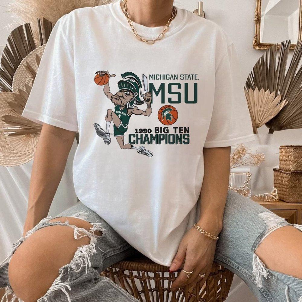 Michigan State Spartans Unisex Shirt, 1990 Big Ten Champion White Shirt